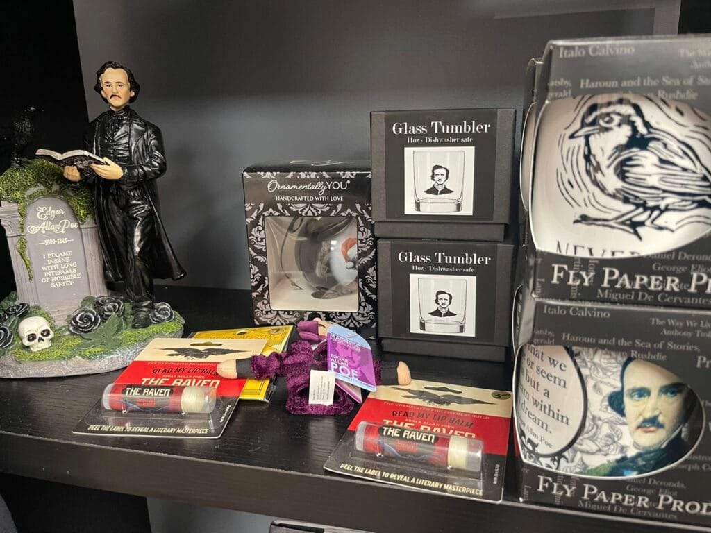 various gift items of edgar allen poe