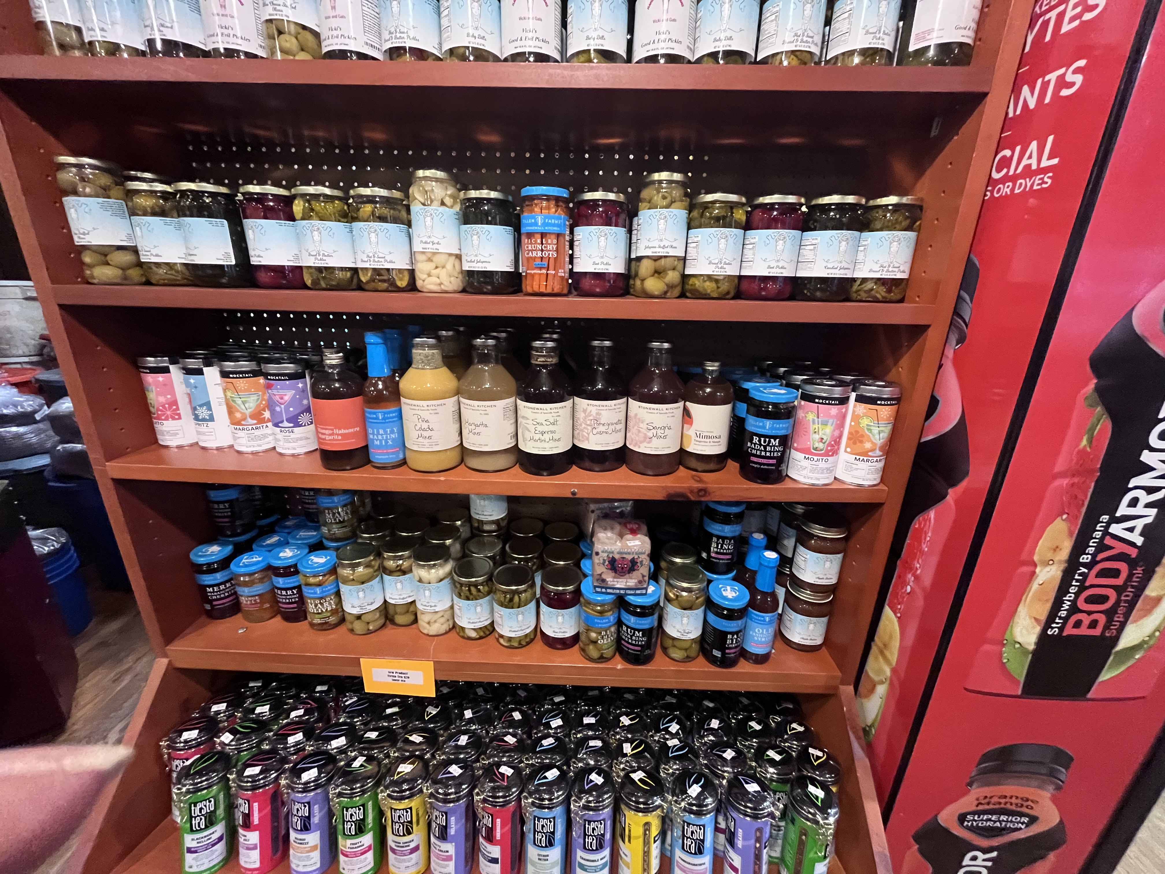 Spices on a shelf